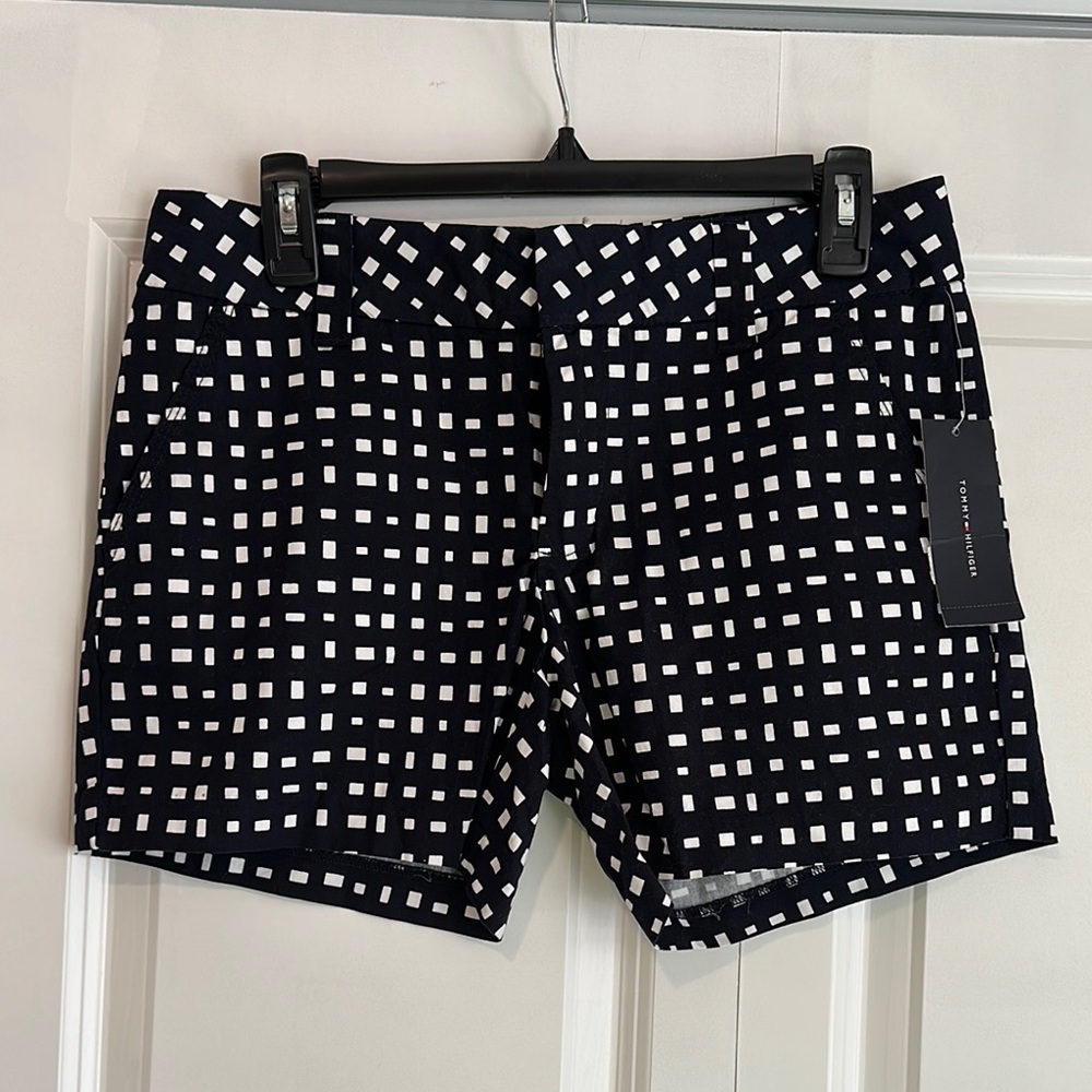 Tommy Hilfiger Black and White Checkered Shorts